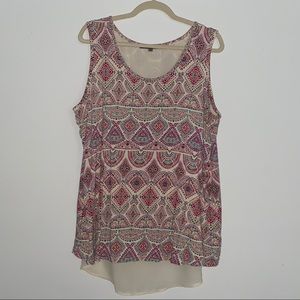 Printed Tulip Back Tank Top